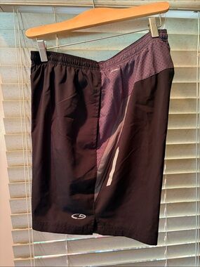 Champion Black Athletic Shorts with gray Accent